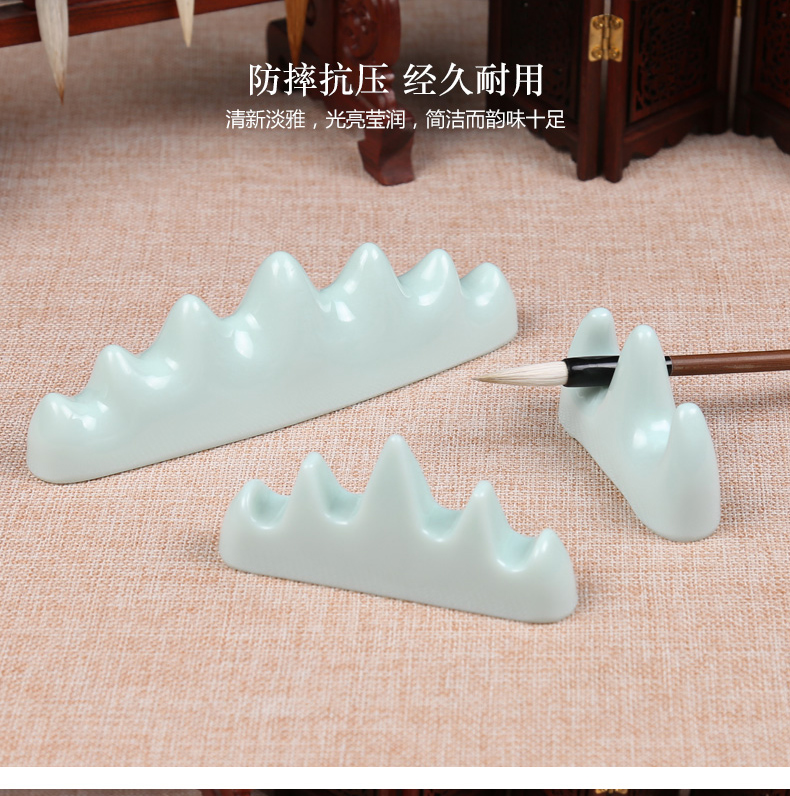 Every day to practice your up ceramic pen imitation porcelain finger pen mountain jade peak adult creation practice calligraphy calligraphy pen rack students creative practice, lovely pen holder can paperweight "four furnishing articles paper weight