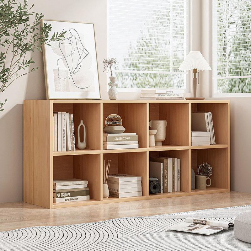 Bookshelf shelf landing simple modern wall short cabinet Nordic free combination storage lattice bookcase