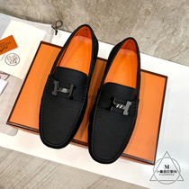 Hermes Hermes 22 new mens slip-on peas shoes casual breathable business leather shoes mens shoes