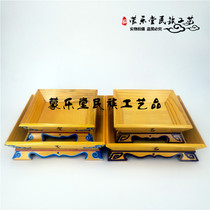 Hand-painted Mongolian grilled whole sheep plate Hand-held meat wooden plate lamb leg tray Mongolian characteristic tableware Mongolian meal wooden plate