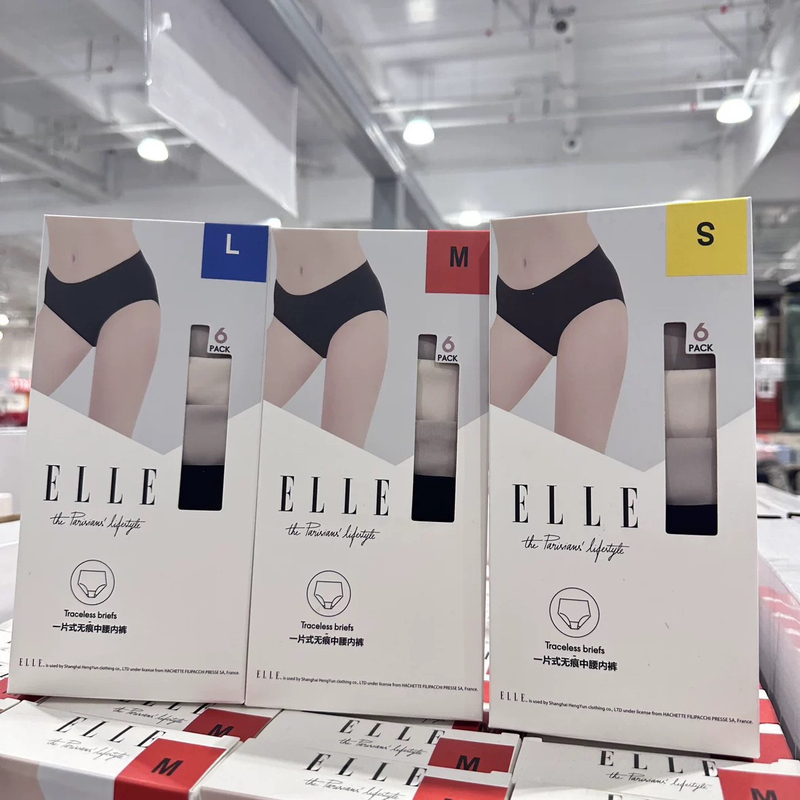 Costco/Elle Women's Underwear (6 Pack) One-Piece Seamless Underwear Briefs Summer Sexy