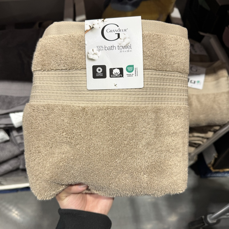 Costco India Grandeur Low-Twist Pure Cotton Bath Towel, Skin-Friendly, Soft and Absorbent, 76×147cm