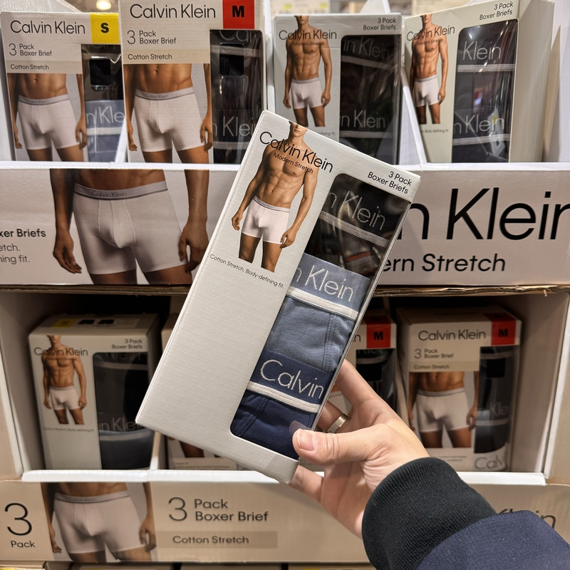 Costco Calvin Klein Men's Boxer Briefs Ck Comfortable Pure Cotton Boxer Briefs 3-Pack