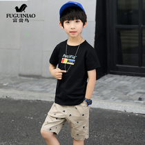 Rich Expensive Bird Boy T-shirt Summer Clothing Suit CUHK Boy 2019 New Short Sleeve Bala Boy Clothing Casual Two Sets Ebb