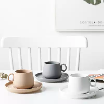 Coffee cup women's suit Household Nordic cup Simple ins ceramic cup with lid spoon couple mug Oatmeal cup
