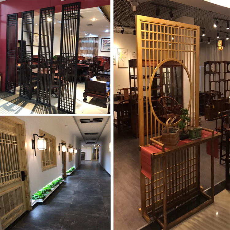 Log lưới tản nhiệt màn hình rỗng phân vùng mới Trung Quốc lưới gỗ phòng khách hiện đại tối giản di động cửa trượt tùy chỉnh - Màn hình / Cửa sổ bình phong gỗ hiện đại