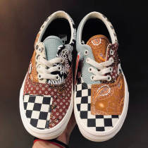 Bony joint name Park Vance splicing cashew flower cloth shoes mens retro graffiti patch couples canvas shoes womens shoes