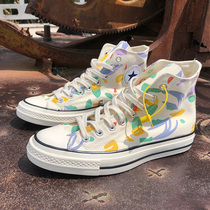 Iboni joint name Park Vance canvas shoes mens Korean version of painted board shoes style 36 Tide brand national tide