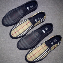 Mens old Beijing cloth shoes spring 2021 New breathable one pedal flat shoes summer fashion mens shoes tide shoes