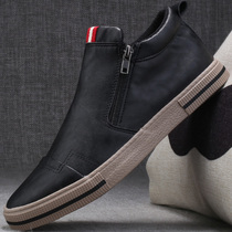 Mens shoes board shoes 2021 New Korean version of Joker spring summer tide shoes mens casual high shoes a pedal leather shoes