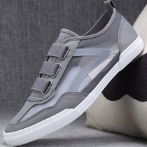 Mens shoes summer 2021 new soft bottom light thin mens one pedal tide shoes breathable deodorant mesh cloth shoes
