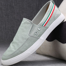 Mens summer shoes 2021 new mens leisure trend Ice Silk breathable Mens shoes a pedal Beijing old cloth shoes