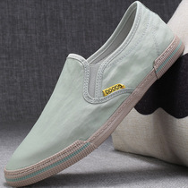 Ice Silk Shoes summer 2021 New Men old Beijing cloth shoes a pedal casual lazy people Summer breathable Mens shoes