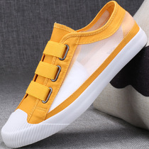 Breathable and deodorant mens shoes 2021 new summer mens shoes casual driving lazy one pedal canvas shoes