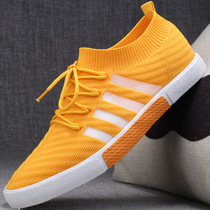 Summer shoes mens trendy shoes breathable deodorant National trendy shoes 2021 New flat shoes casual lazy shoes mens cloth shoes