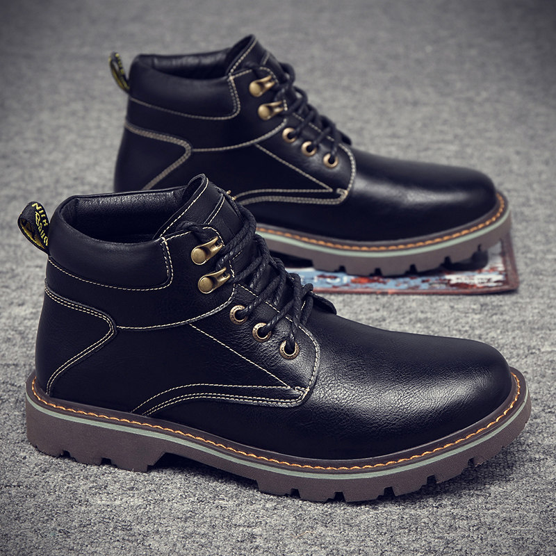 Martin boots men winter new wild male boots Korean version of the British wind high tube shoes men's tooling boots men leather boots