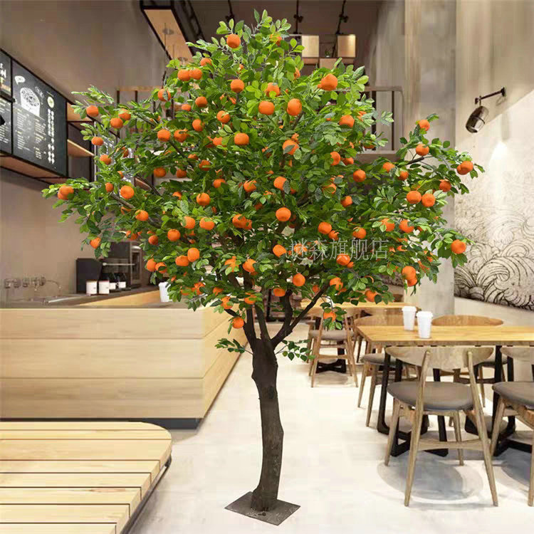 Simulated Orange Tree, Large Indoor and Outdoor Artificial Fruit Tree, Apple Tree, Decorative Fake Tree, Banyan Tree for Shopping Malls and Hotels