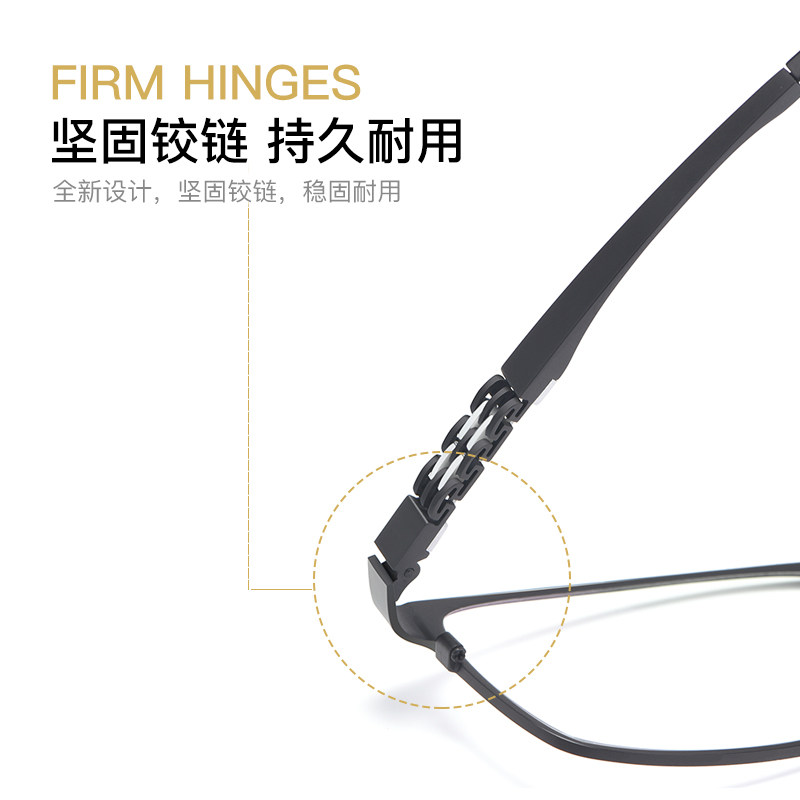 Pure Titanium Myopia Glasses for Men, Anti-Blue Light, Anti-Radiation, Photochromic Computer Glasses, Can Be Fitted with Prescription Lenses, Large Face Business Frames