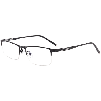 Color-changing myopia glasses men's business half-frame metal can be equipped with prescription eye anti-blue light anti-radiation flat glasses