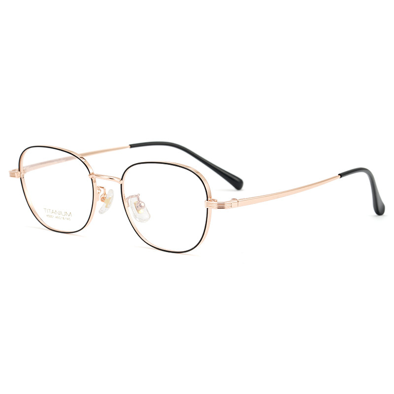 Ultra-Light Pure Titanium Glasses for Women with High Myopia, Prescription Lenses, Small Frame, Small Face, Retro Round Frame, Metal Eyeglass Frame