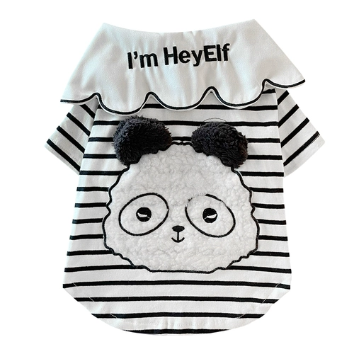 HeyElf Одежда для собак и кошек, французская боя весна и осенняя одежда, пугби, причудливая футболка, полосатая куртка на западном высокогорье, хлопок дышащий