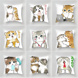 Scandinavian Simple Cartoon Cat Cute Kidsren's Pillowcase Office Nap Pillow Living Room Bedroom Back Cushion