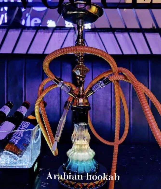Nightclub night field Arabian water smoke pot full bar fruit taste with light tobacco cylinder individuality double tube special clear bar