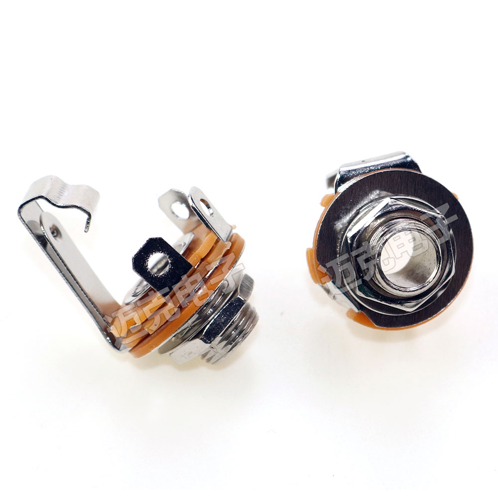 功放6.35母座 6.35mm单声道插座 大二芯6.5mm话筒音频音箱 面板座