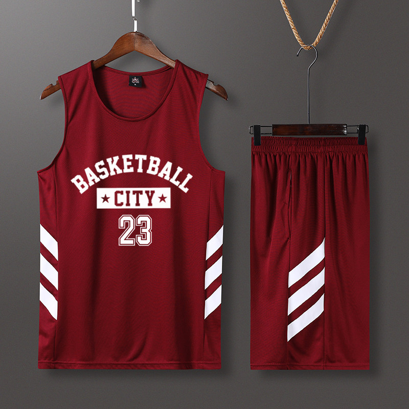 Basketball suit suit Male custom blue ball suit Youth summer ball suit Girls loose match team suit Group purchase printing