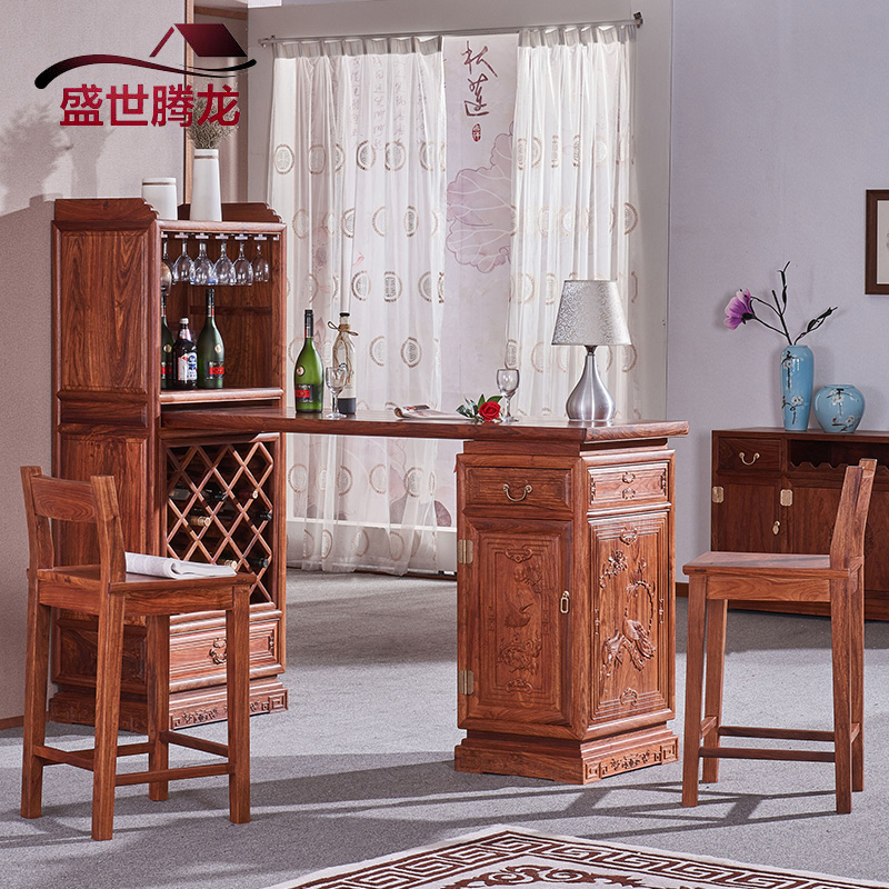 New Chinese mahogany bar table hedgehog red sandalwood leisure coffee table rosewood modern minimalist home solid wood bar