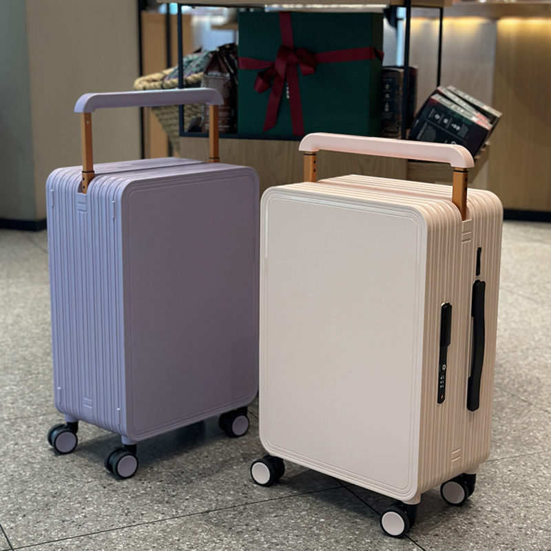 Mid-Mounted Wide Handle Suitcase with Universal Wheels 20inch Germany Men's and Women's Carry-On Suitcase Silent and Sturdy Travel Password Suitcase
