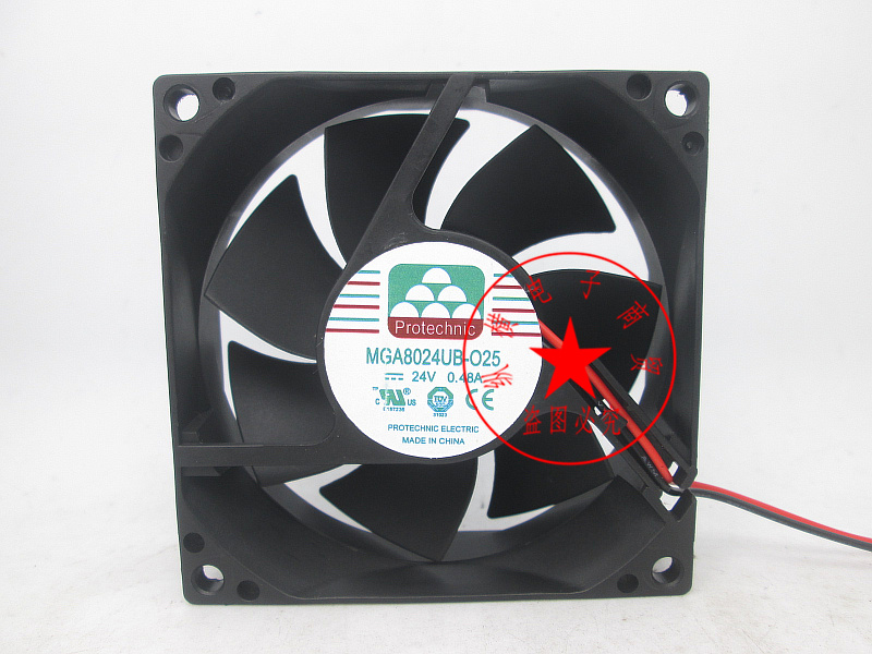 Original Taiwan Yongli MGA8024UB-O25 8025 24V 0 48A double ball large air volume small fan
