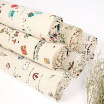 Floral fabric Printed cotton linen material plaid burlap curtains Sofa linen tablecloth Handmade diy cloth head 