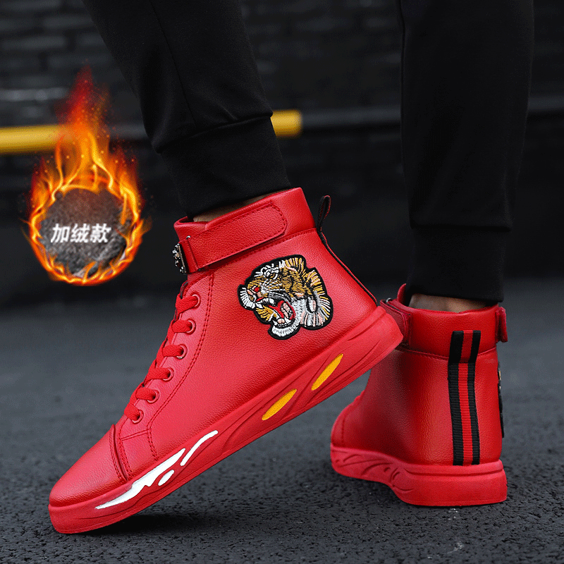 Xu hướng thu đông 2018 aj1 giày cotton cao thể thao giày thể thao nam đế bệt