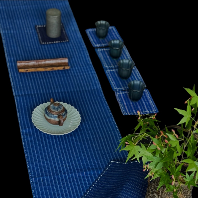 Hand-Sewn Striped Old Cloth Tea Mat, Absorbent, Elegant, Vintage Tea Table Runner, Single-Person Tea Mat, Tea Ceremony Fabric Coaster Hand-Sewn Striped Old Cloth Tea Mat, Absorbent, Elegant, Vintage Tea Table Runner, Single-Person Tea Mat, Tea Ceremony Fabric Coaster