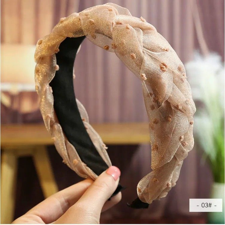 Hairband for Women, Versatile Headband for Going Out, Simple Korean Style Hair Clip, Retro Elegant Wide Edge Braided Hair Accessory