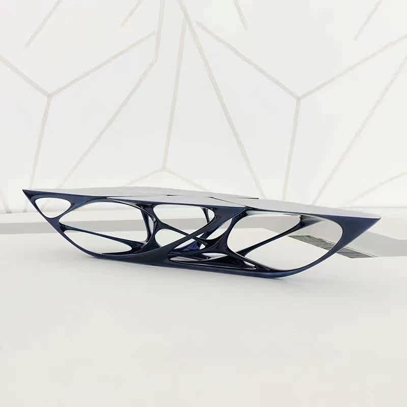 Nordic Zaha Designer Fiberglass Profiled Hollowed-out Tea Table Hotel Villa Sample House Display Center-Like Board Room Creative Tea Table