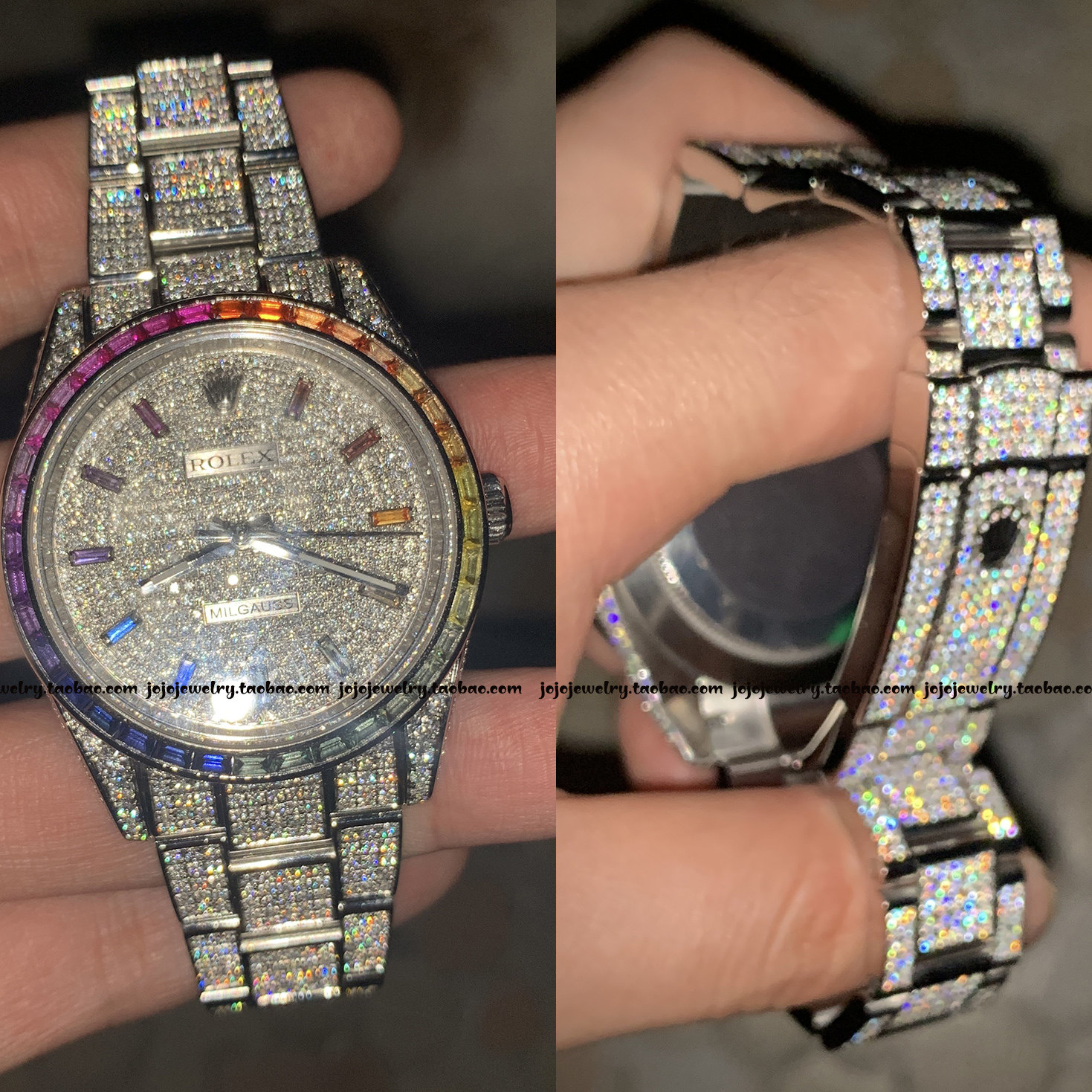 🔥 穿上它，成為街頭焦點 | Rollie滿鑽手錶配件配飾定製Iced out diamonds Watch嘻哈hiphop 💎