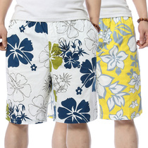 Summer cotton shorts men seaside vacation beach pants men loose plus fat increase quick-drying five-point pants tide