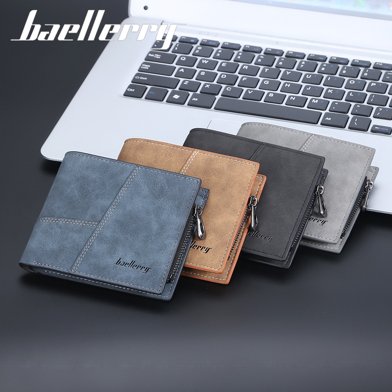 New Men's Short Wallet, Business Style, Horizontal and Vertical, Multiple Card Slots, Zipper Card Holder, Men's Coin Purse, Retro Student Style New Men's Short Wallet, Business Style, Horizontal and Vertical, Multiple Card Slots, Zipper Card Holder, Men's Coin Purse, Retro Student Style