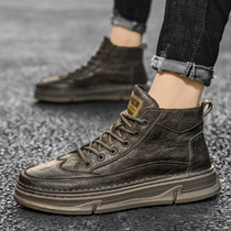 Mens boots Winter 2021 New Martin boots Mens Inn Wind High Shoes Autumn Winter Mens Boots 100 Shoes Man Tide Shoes