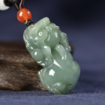 Natural A Jade King brave pendant men paragraph lucky yu pi xiu pendant necklace jade pendant