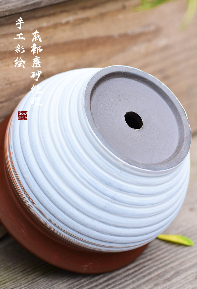 New Chinese style brilliantly coloured purple sand flowerpot more meat ceramic contracted household meat meat plant POTS, green plant, small potted creative