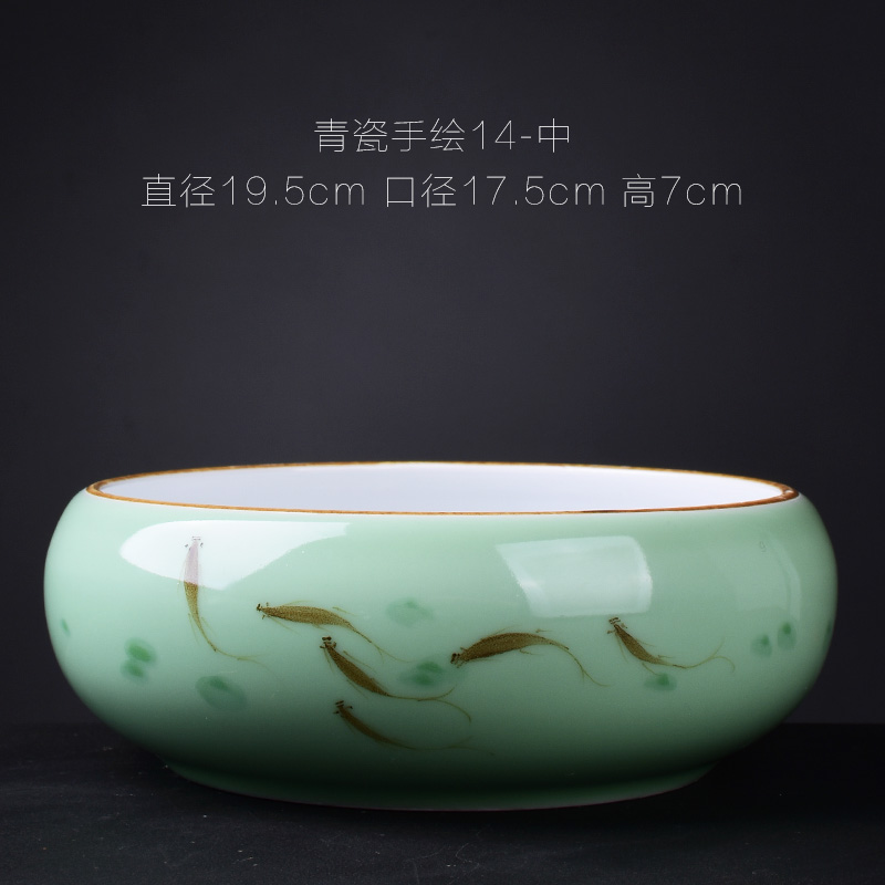 Celadon hand - made refers to flower pot ceramic household without extra large hole copper bowl lotus basin water lily grass hydroponic container