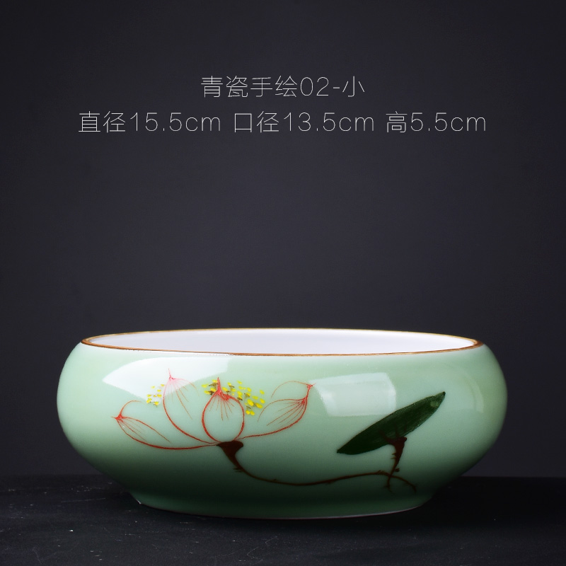 Celadon hand - made refers to flower pot ceramic household without extra large hole copper bowl lotus basin water lily grass hydroponic container