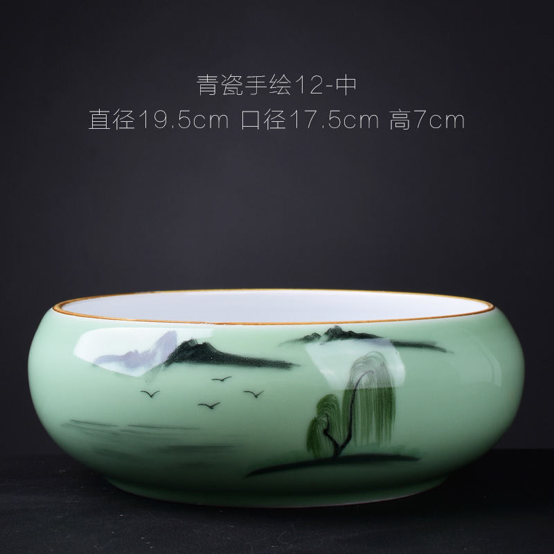 Celadon hand - made refers to flower pot ceramic household without extra large hole copper bowl lotus basin water lily grass hydroponic container