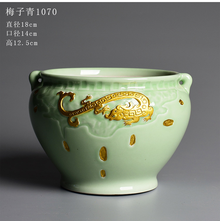 Chinese ceramic flower pot celadon large green plant pot home sitting room special butterfly orchid plant bonsai POTS