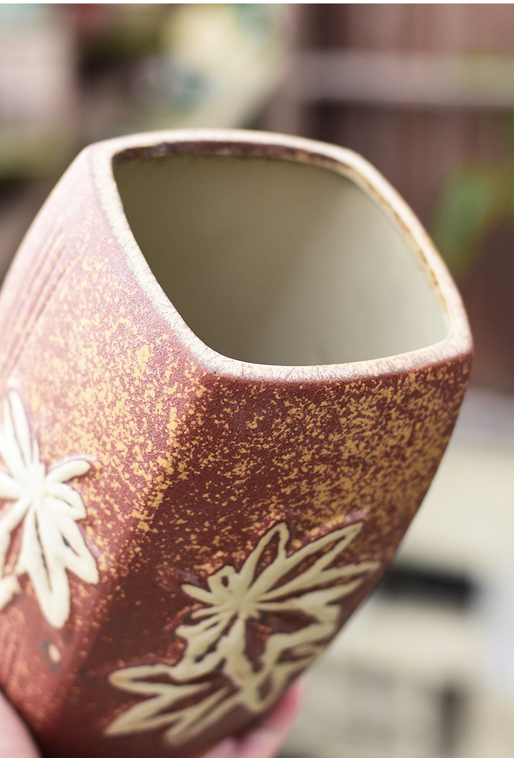 Square old running large fleshy flowerpot ceramics