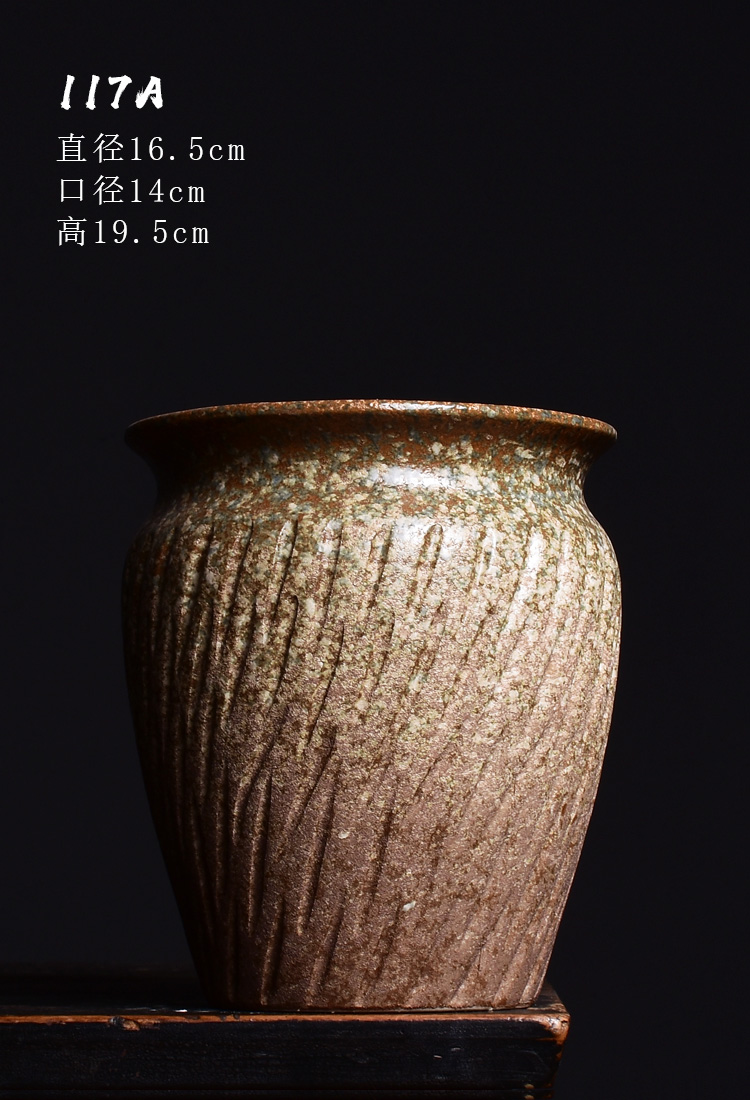Extra large fleshy flowerpot coarse pottery mage old running the basin POTS cliff green plant pot high creative household basin