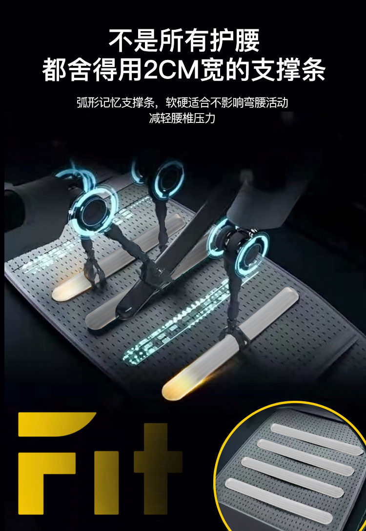 Glofit 运动护腰带 8根可拆卸支撑条 图4